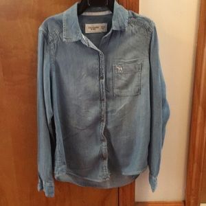 Girls Abercrombie denim button down shirt